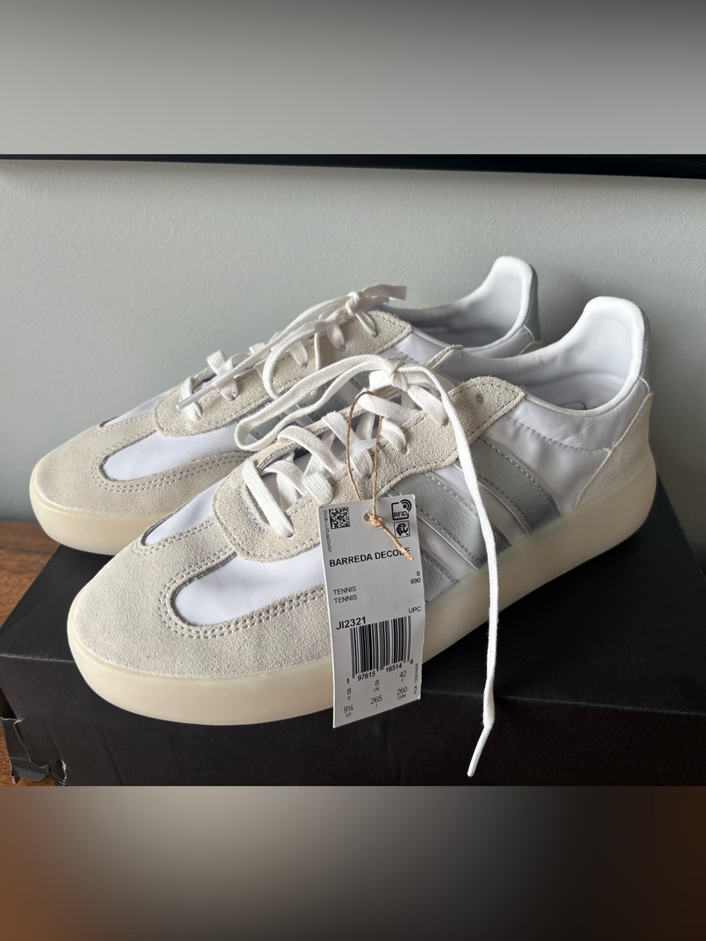NWT Adidas Barreda Decode Sneakers - White/Matte Silver/Grey One Women's Size 9